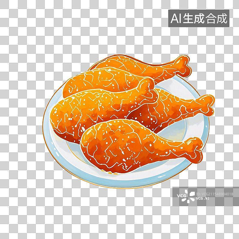 【AI数字艺术】炸鸡腿元素图片素材