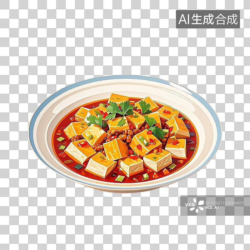【AI数字艺术】麻婆豆腐元素图片素材