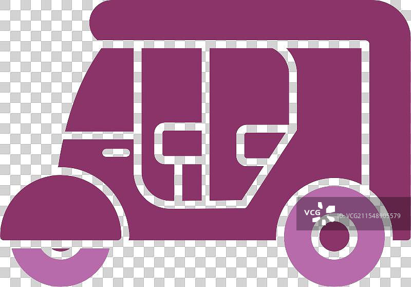 人力车图标，双色设计图片素材