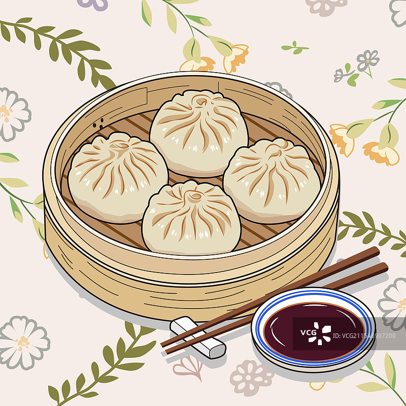 小笼包插画图片素材