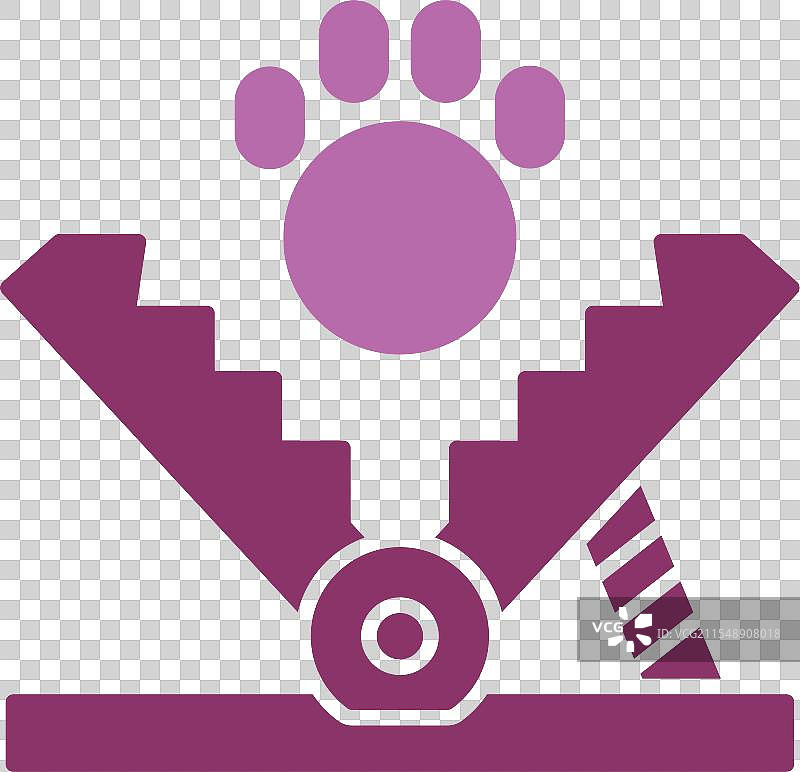 双色图标的熊夹符号图片素材