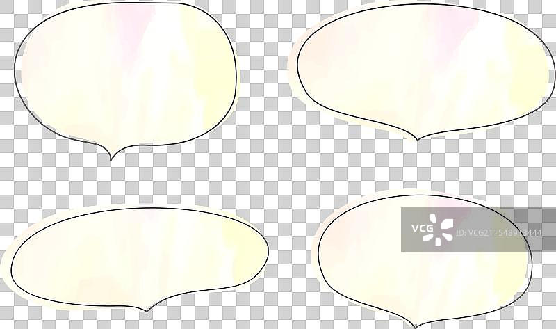 浅黄色水彩对话气泡套装图片素材