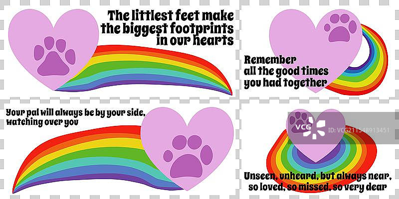 一套关于失去的慰问短语的卡片图片素材