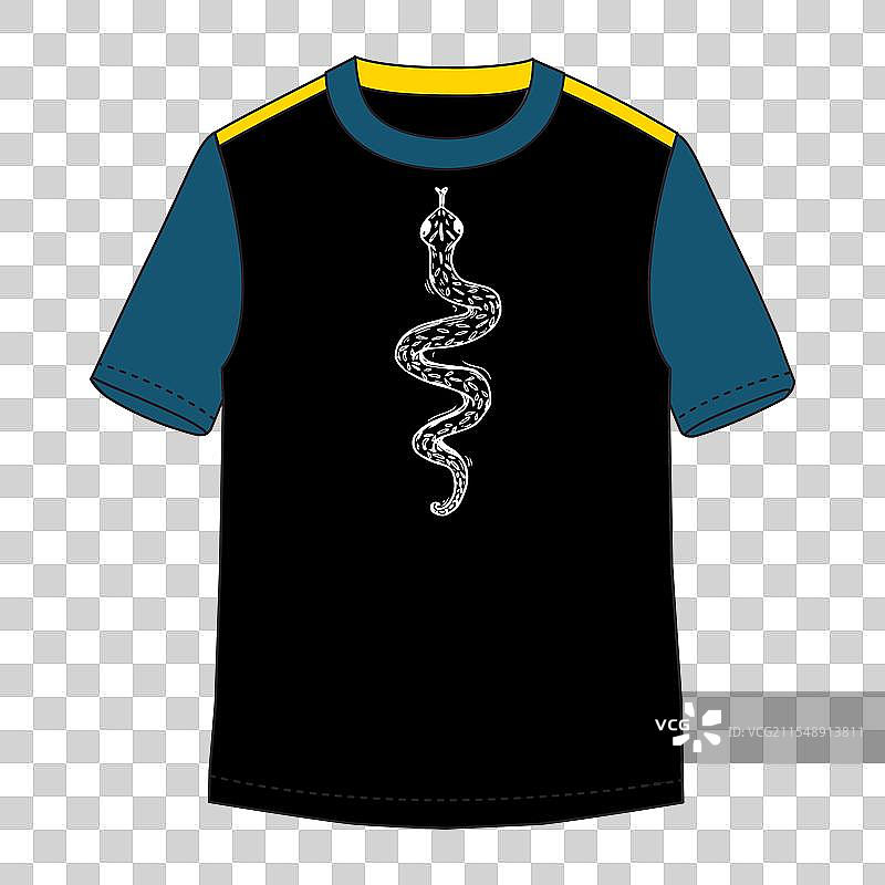 时尚界的印花蛇图案T恤图片素材