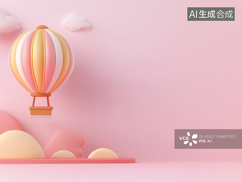 【AI数字艺术】热气球左上图片素材