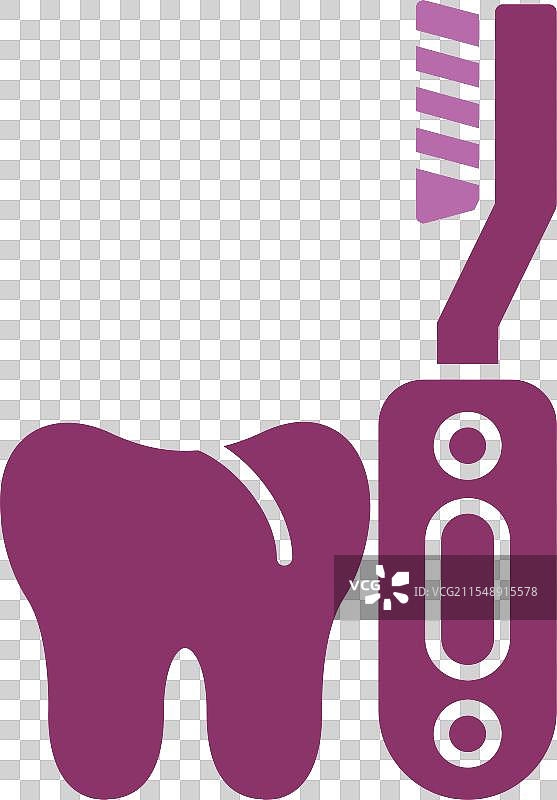 电动牙刷图标，双色设计图片素材