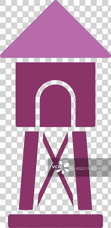 瞭望塔图标，双色设计图片素材