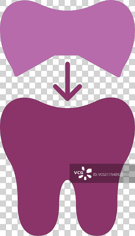 牙冠图标，双色设计图片素材