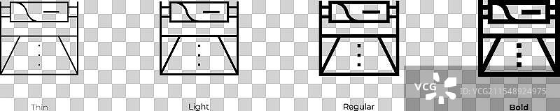 广告牌图标，细体、常规体和粗体风格图片素材