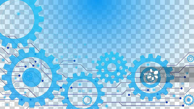 带有电子电路板的齿轮图片素材