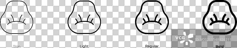 豆袋图标，细线、常规和粗体风格图片素材