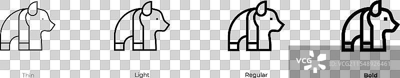 巴斯特图标，细体、常规体和粗体风格图片素材