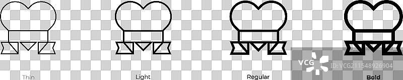 横幅图标，细体、常规体和粗体风格图片素材