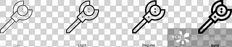 球拾取器图标，细体、常规体和粗体图片素材