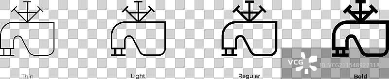 风笛图标，细线、常规和粗体风格图片素材