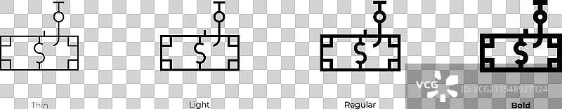 鱼饵图标，细体、常规体和粗体风格图片素材