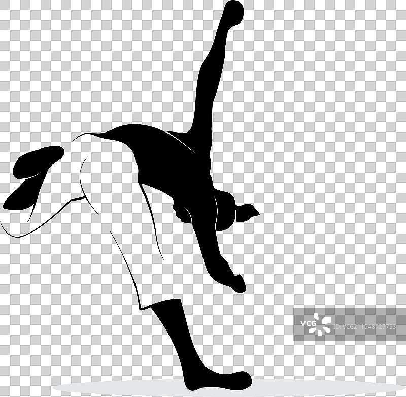 武术选手的剪影标志图片素材