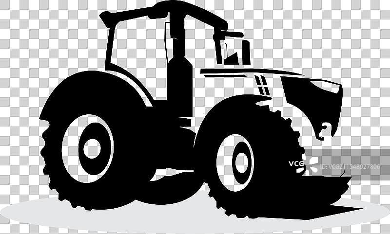 拖拉机剪影设计标志图片素材