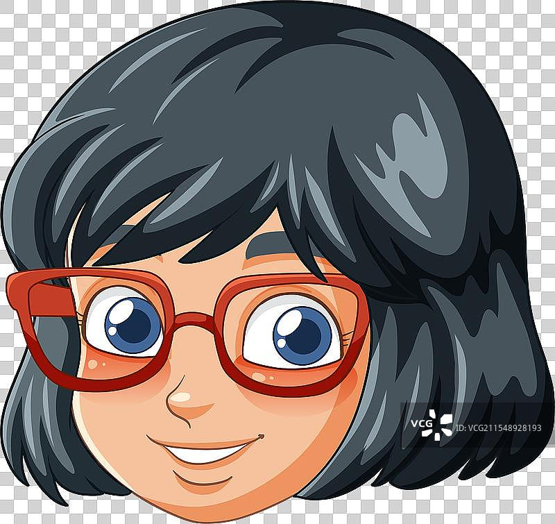 时尚眼镜的快乐女性角色图片素材