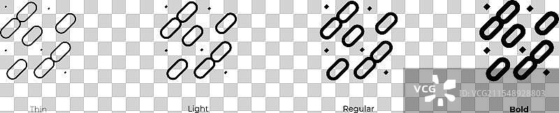 芽孢杆菌图标，细线、常规和粗体风格图片素材