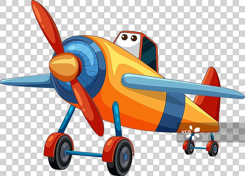 色彩鲜艳的卡通飞机，带有眼睛图片素材
