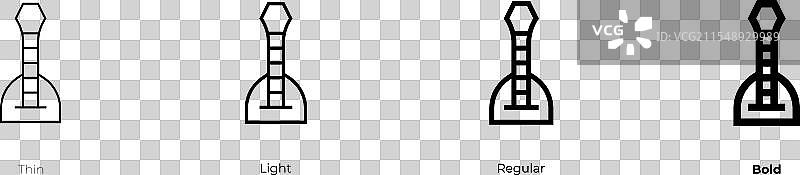 巴拉莱卡图标，细体、常规体和粗体风格图片素材