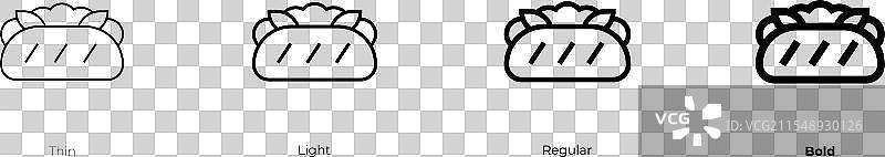 越南法棍图标，细体、常规体和粗体风格图片素材