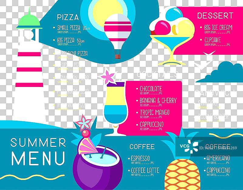 复古夏季餐厅菜单设计图片素材