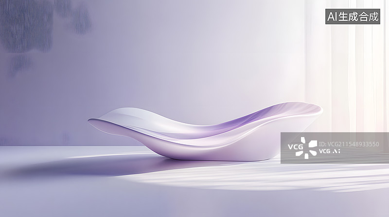 【AI数字艺术】紫色有机形态托盘摆件图片素材