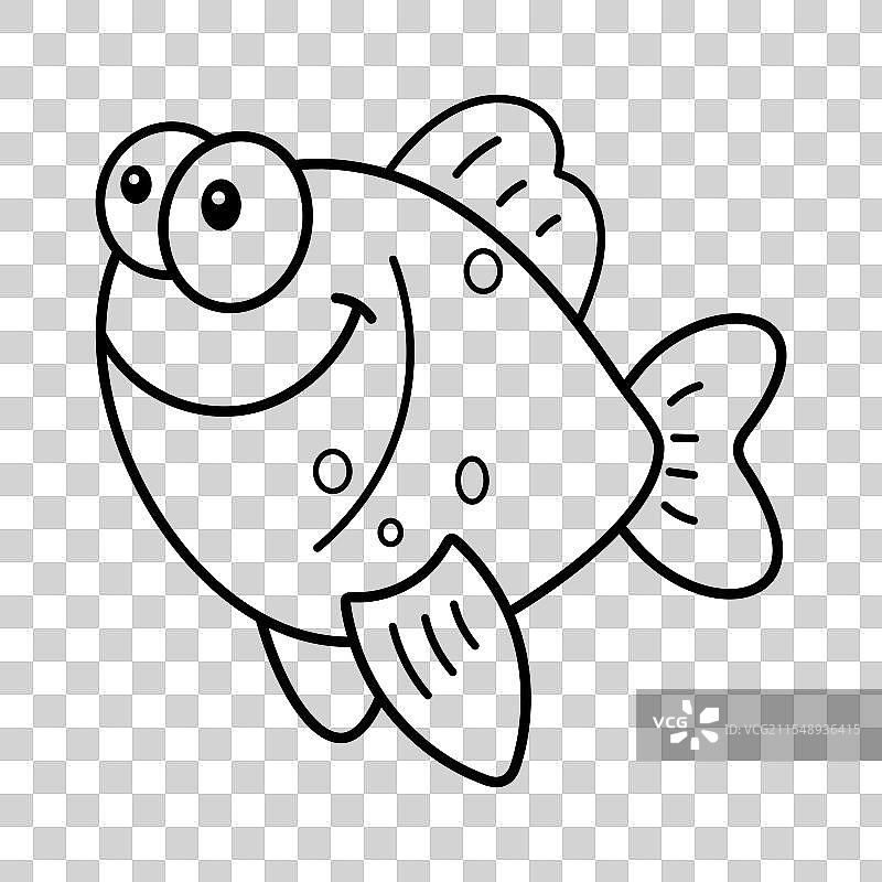 快乐的卡通鱼轮廓图片素材