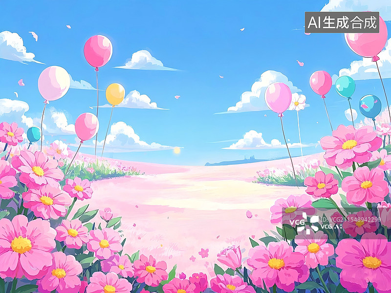 【AI数字艺术】装饰边框背景2D卡通儿童节主题装饰两侧图片素材