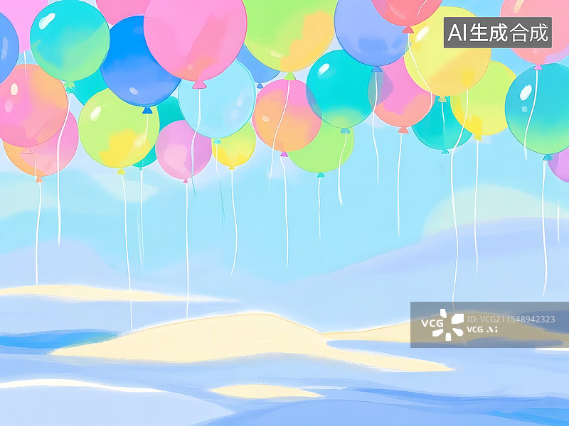 【AI数字艺术】装饰边框背景2D卡通儿童节主题装饰居右图片素材