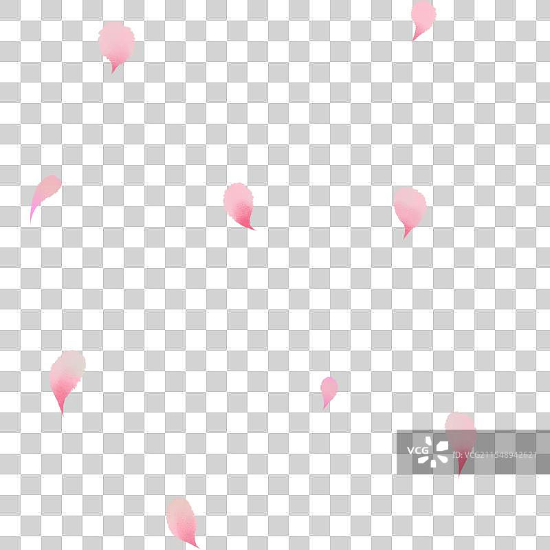 透明背景下粉色花瓣飘落图片素材