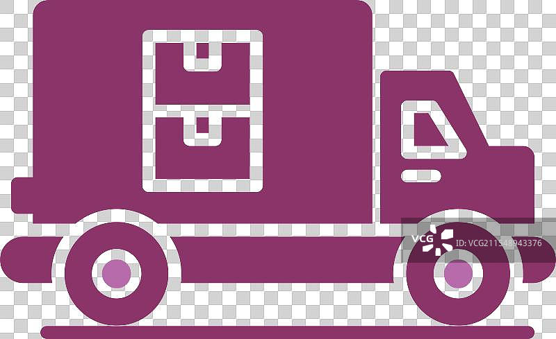 免费送货图标，双色设计图片素材