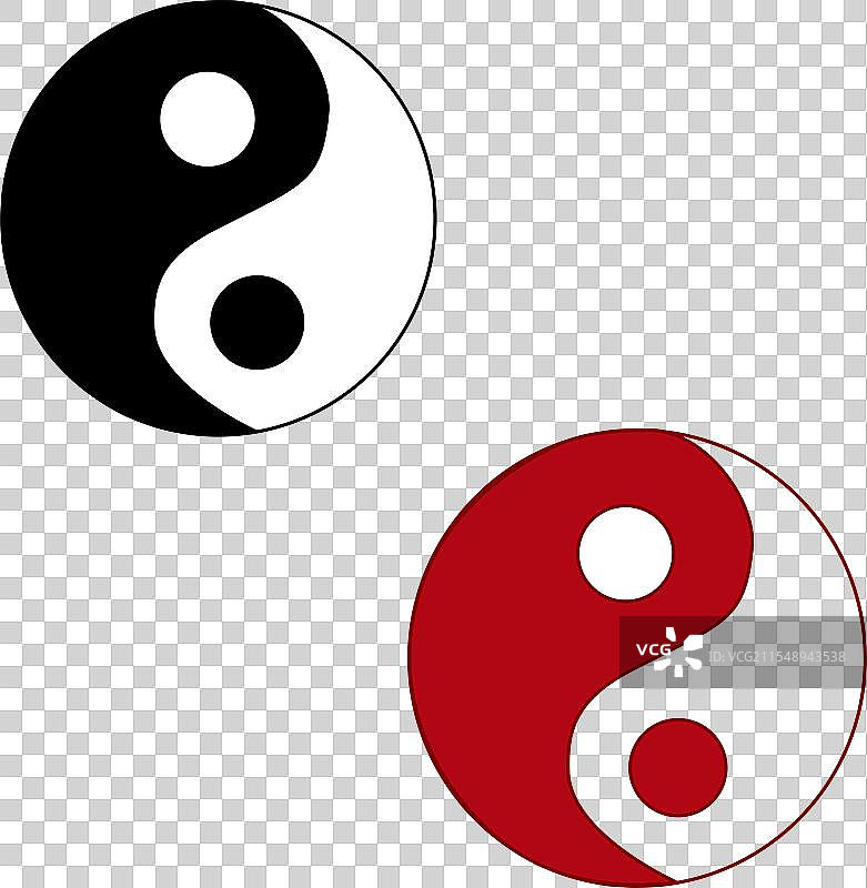 平衡图标：阴阳卡通色彩平衡图片素材