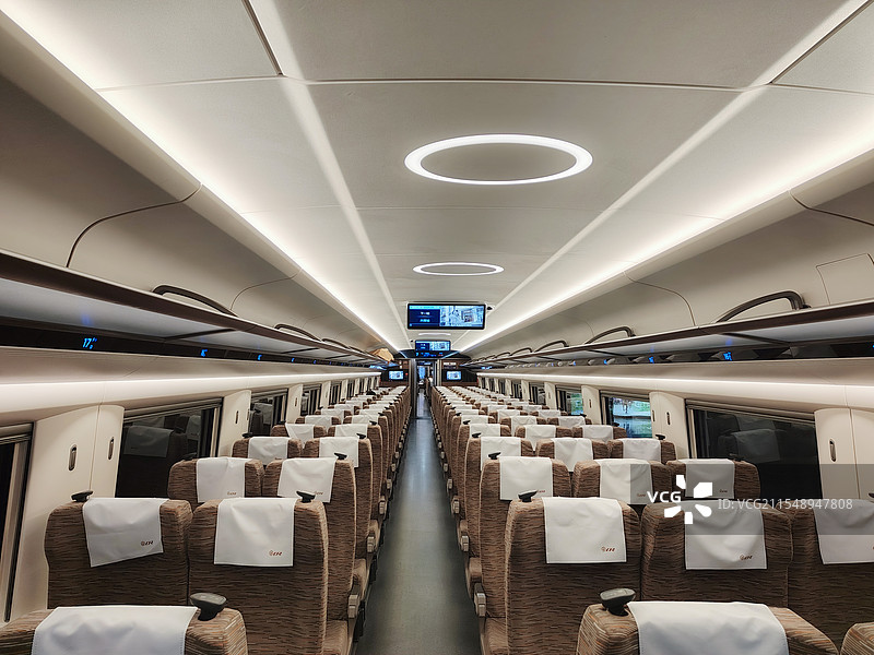 复兴号车厢内部坐椅图片素材