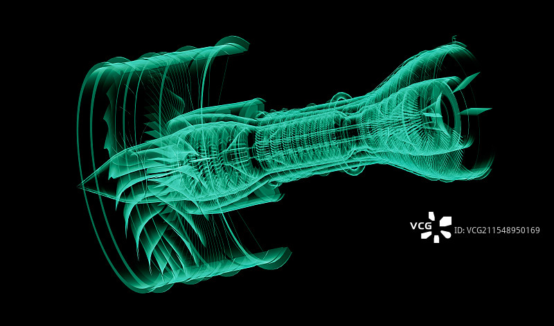 飞机_引擎_X光_透视图片素材