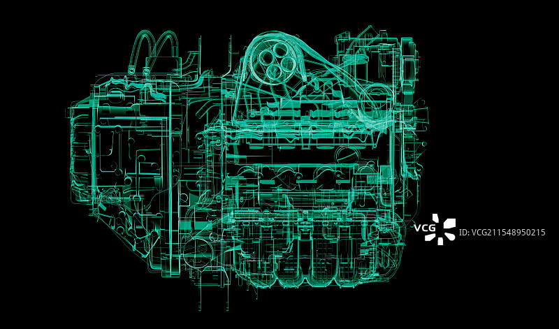 内燃机_X光_透视图片素材