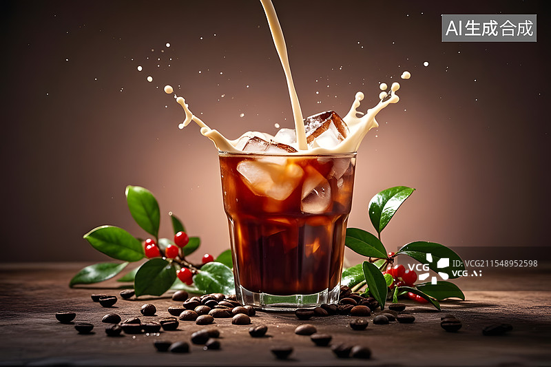 【AI数字艺术】黑咖啡创意设计海报图片素材