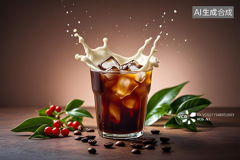 【AI数字艺术】黑咖啡创意设计海报图片素材