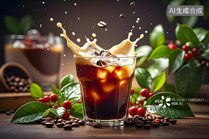 【AI数字艺术】黑咖啡创意设计海报图片素材