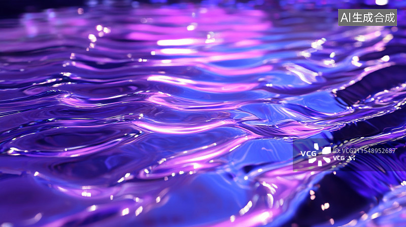 【AI数字艺术】梦幻紫光水波荡漾图片素材