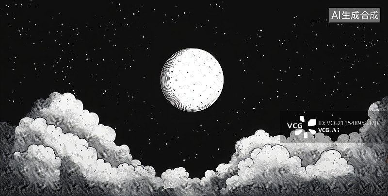 【AI数字艺术】星空下的梦幻云景图片素材