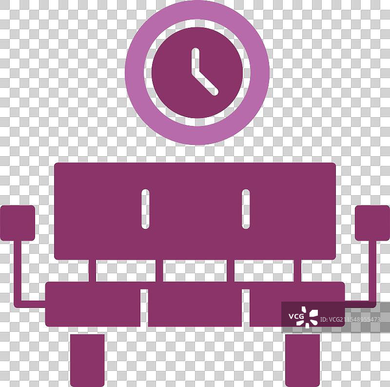 候诊室图标，双色设计图片素材