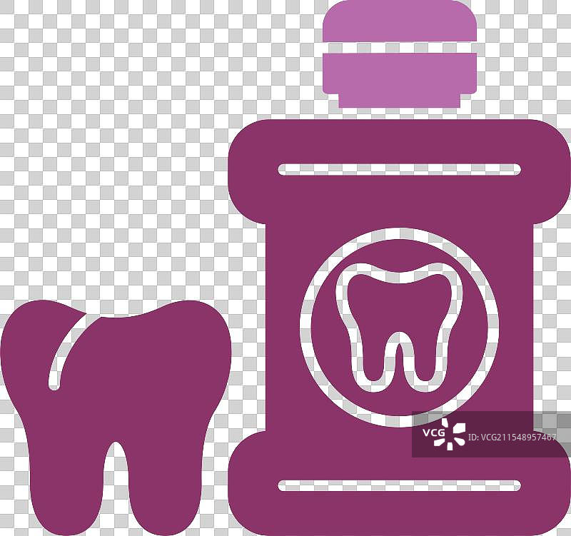 漱口水图标，双色设计图片素材