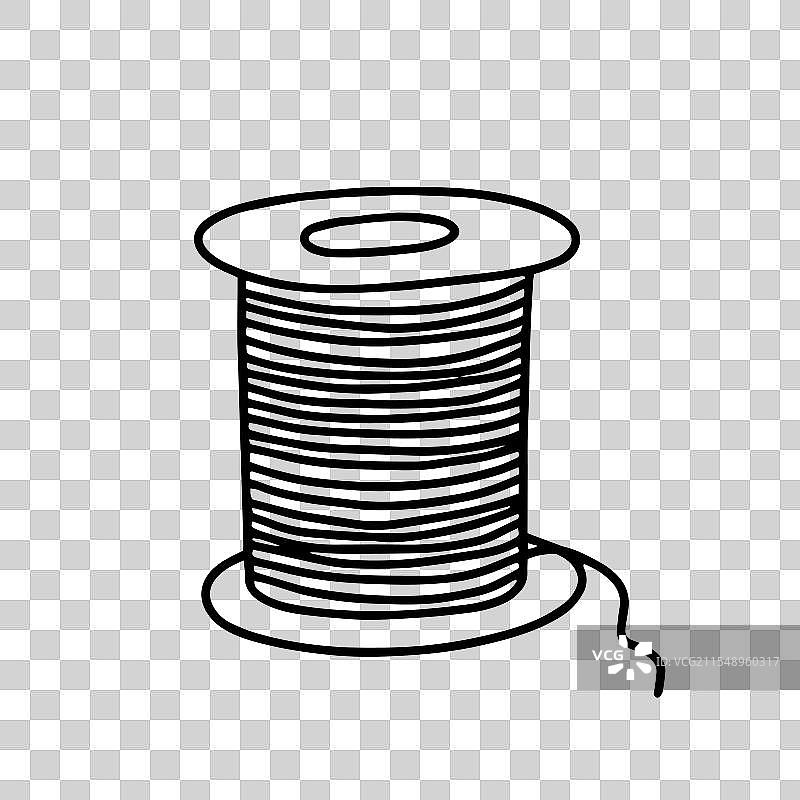 手绘的麻绳卷图片素材