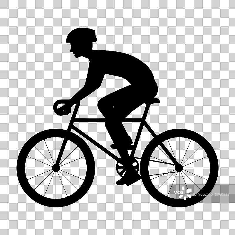 骑自行车的骑行者剪影图片素材