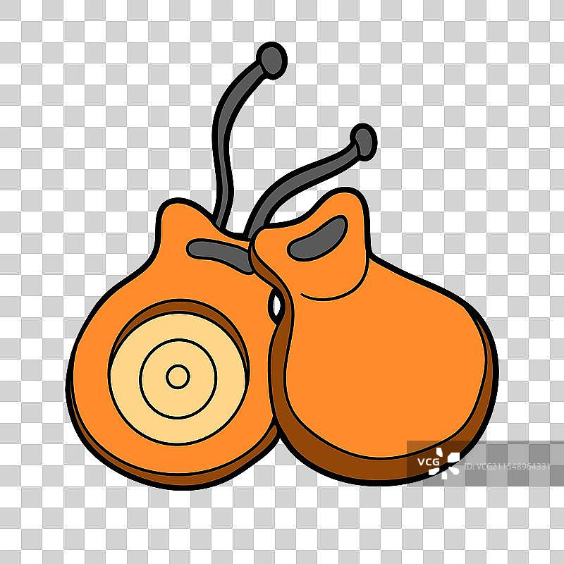 卡通色彩丰富的响板乐器图片素材