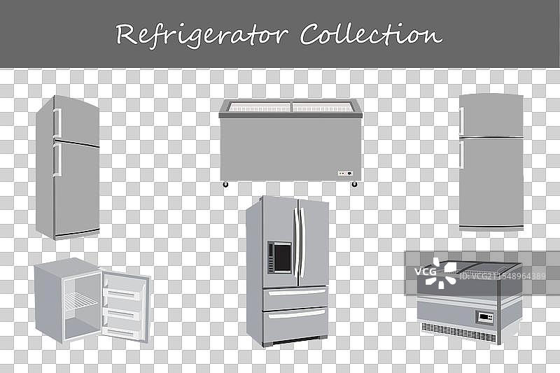 不同姿势的冰箱系列图片素材