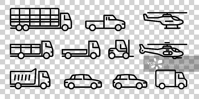 运输车辆：汽车、卡车、叉车、后方车辆图片素材